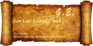 Gariup Erzsébet névjegykártya
