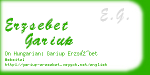 erzsebet gariup business card